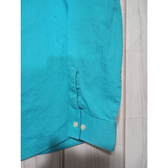 Kenneth Cole Reaction Men's Dress Shirt Long Sleeve‎ Button Up Turquoise Medium - Picture 4 of 8